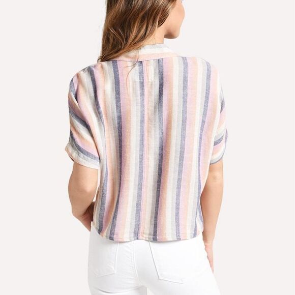 Rails Marley Top - Mandalay Stripe Linen blend Blouse Size Large - Picture 8 of 11